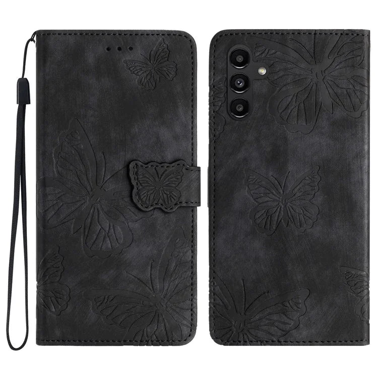 For Samsung Galaxy A16 5G Case Butterfly Design Flip Wallet Leather Phone Cover Skin-Touch