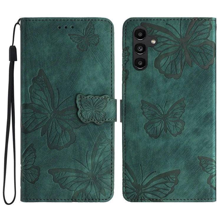 For Samsung Galaxy A16 5G Case Butterfly Design Flip Wallet Leather Phone Cover Skin-Touch