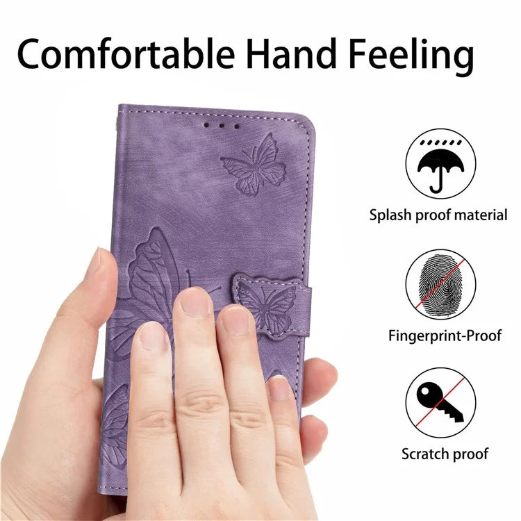 For Samsung Galaxy A16 5G Case Butterfly Design Flip Wallet Leather Phone Cover Skin-Touch