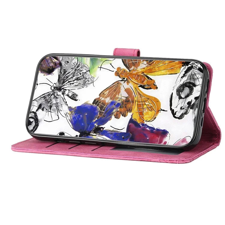 For Samsung Galaxy A16 5G Case Butterfly Design Flip Wallet Leather Phone Cover Skin-Touch