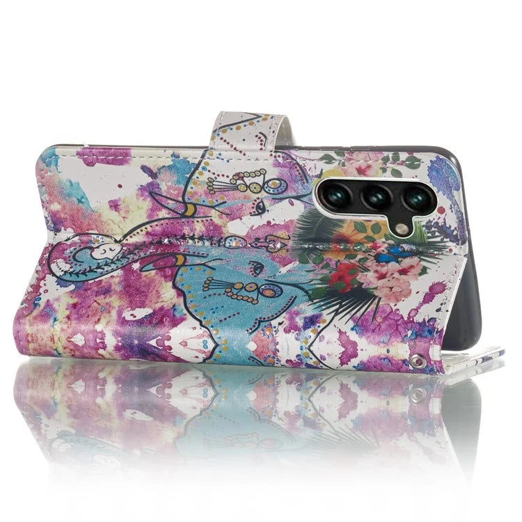 For Samsung Galaxy A16 5G Case Pattern Leather Wallet Phone Cover with Card Holder