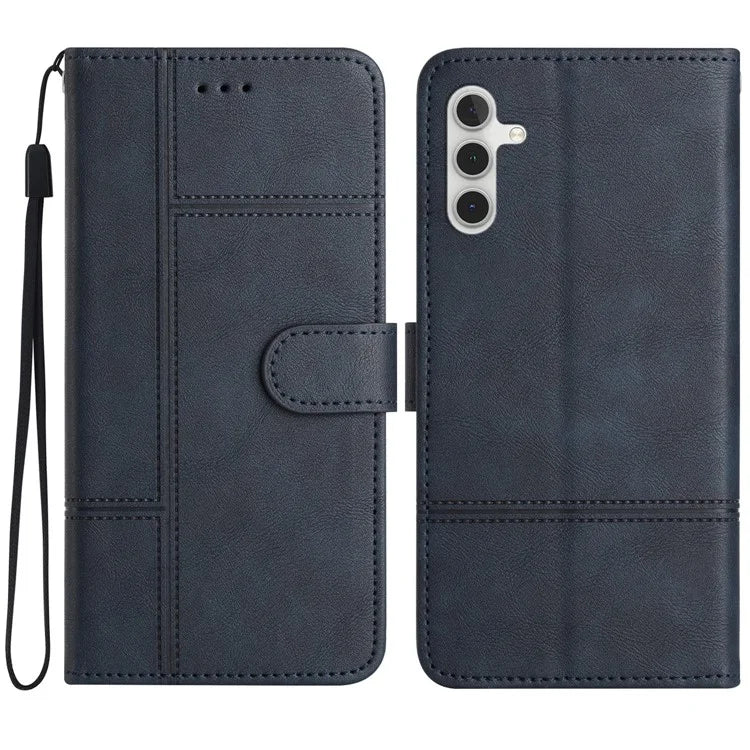 For Samsung Galaxy A16 5G Case Line Imprinted PU Leather Wallet Phone Cover