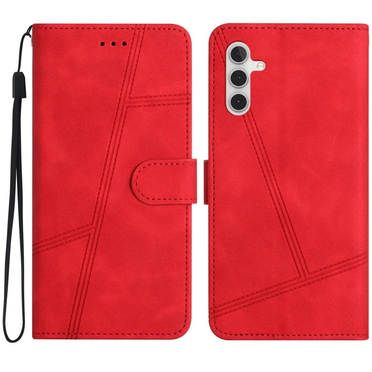 For Samsung Galaxy A16 5G Case Flip Leather Retro Phone Cover Lines Imprinted