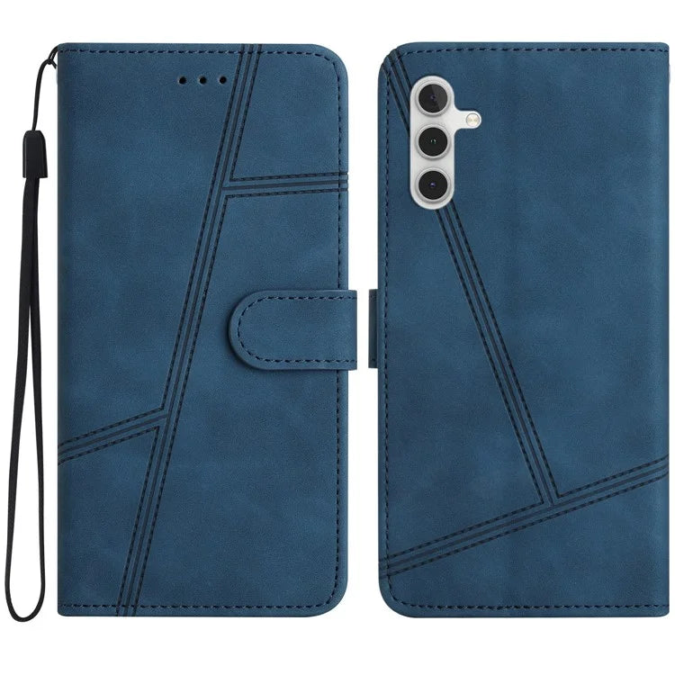 For Samsung Galaxy A16 5G Case Flip Leather Retro Phone Cover Lines Imprinted
