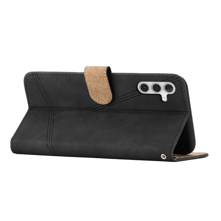 For Samsung Galaxy A16 5G Case Flip Leather Retro Phone Cover Lines Imprinted