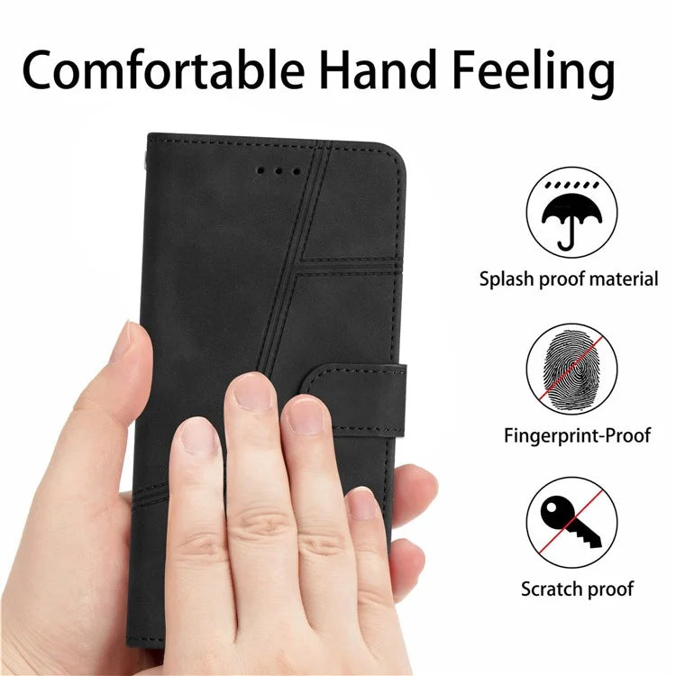 For Samsung Galaxy A16 5G Case Flip Leather Retro Phone Cover Lines Imprinted
