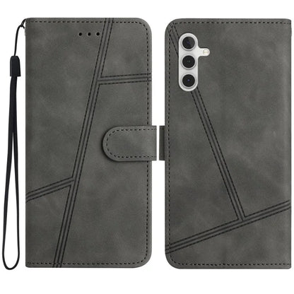 For Samsung Galaxy A16 5G Case Flip Leather Retro Phone Cover Lines Imprinted