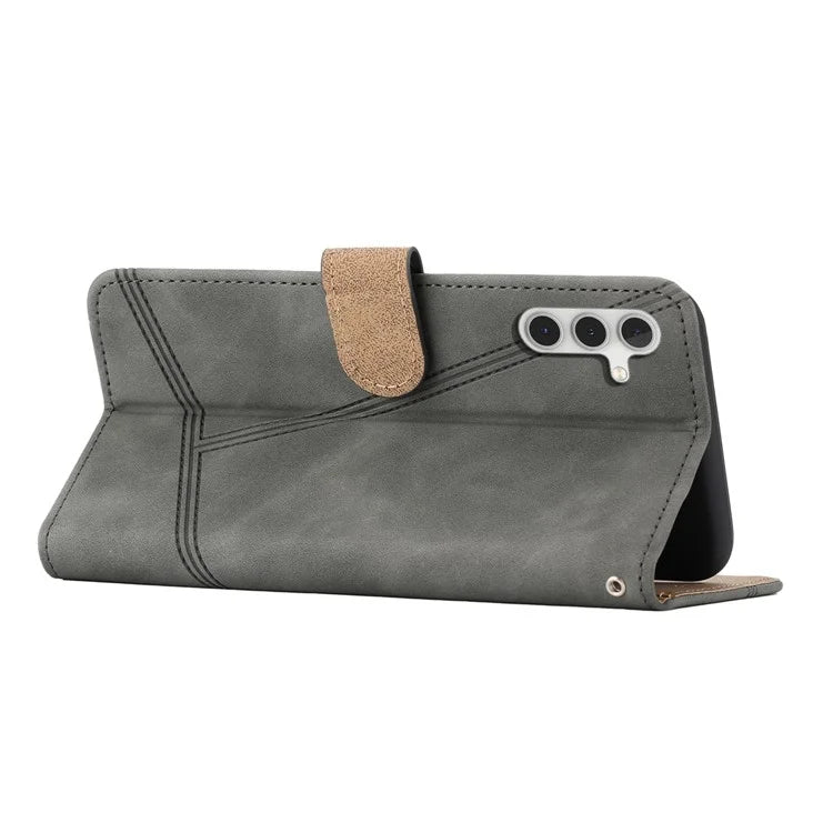 For Samsung Galaxy A16 5G Case Flip Leather Retro Phone Cover Lines Imprinted