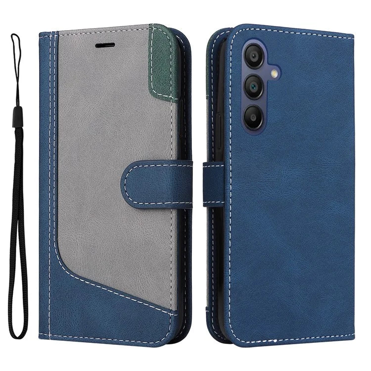 For Samsung Galaxy A16 5G Case Flip Wallet Leather Phone Cover 3 Color Splicing