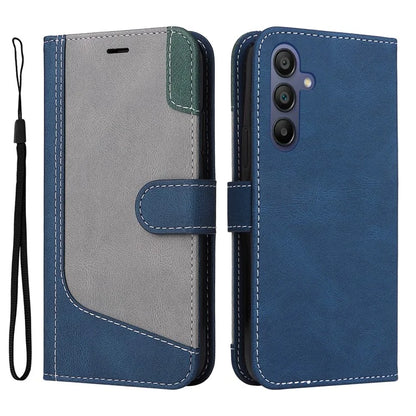For Samsung Galaxy A16 5G Case Flip Wallet Leather Phone Cover 3 Color Splicing