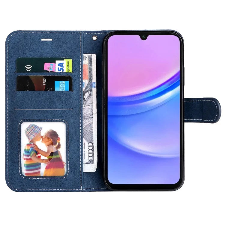 For Samsung Galaxy A16 5G Case Flip Wallet Leather Phone Cover 3 Color Splicing