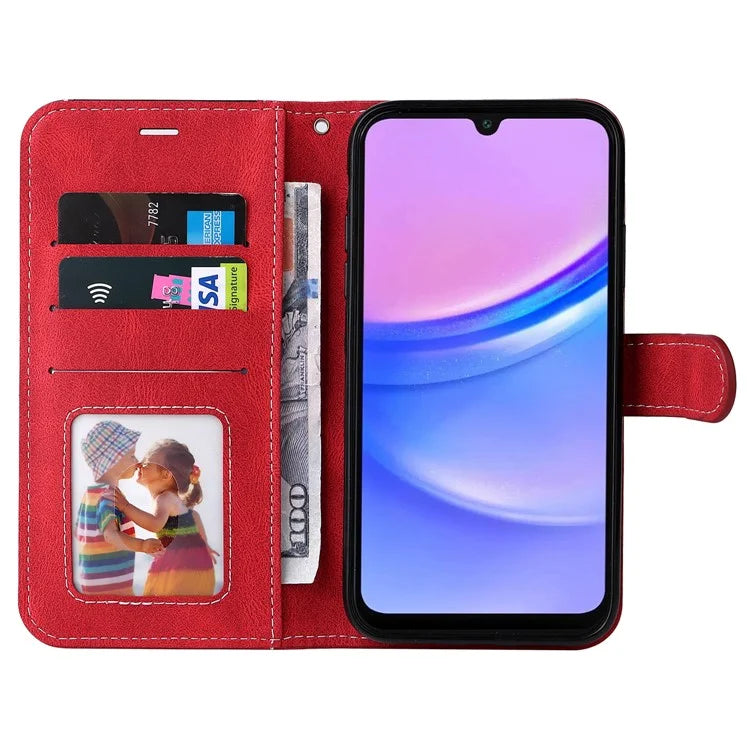 For Samsung Galaxy A16 5G Case Flip Wallet Leather Phone Cover 3 Color Splicing