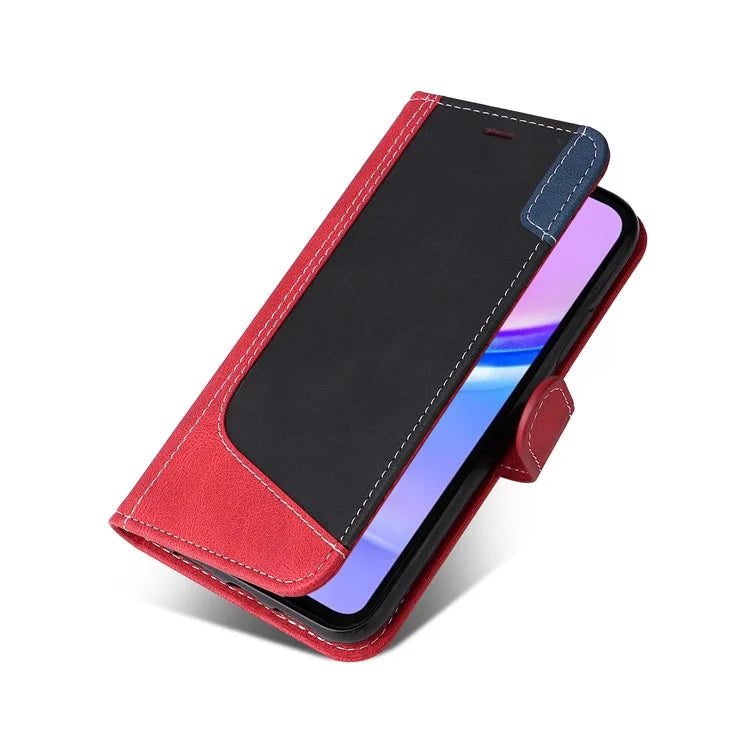 For Samsung Galaxy A16 5G Case Flip Wallet Leather Phone Cover 3 Color Splicing