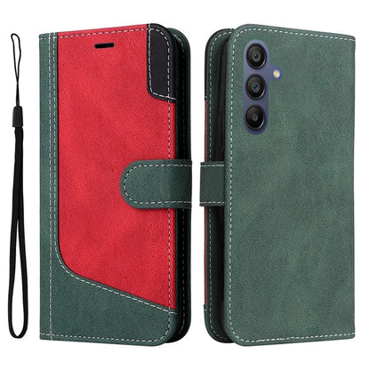 For Samsung Galaxy A16 5G Case Flip Wallet Leather Phone Cover 3 Color Splicing