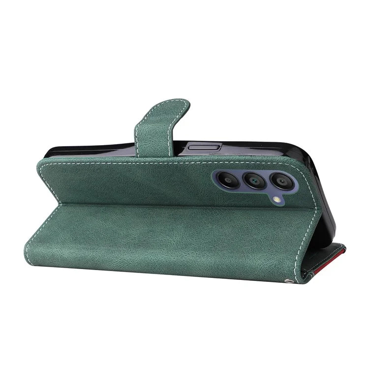 For Samsung Galaxy A16 5G Case Flip Wallet Leather Phone Cover 3 Color Splicing