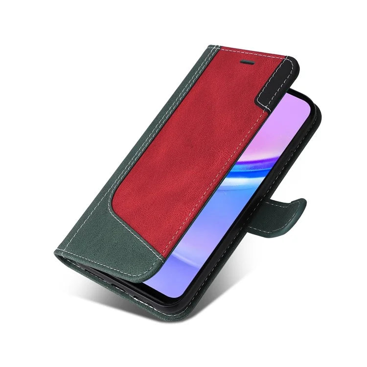 For Samsung Galaxy A16 5G Case Flip Wallet Leather Phone Cover 3 Color Splicing