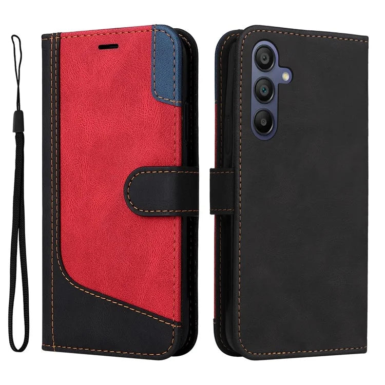 For Samsung Galaxy A16 5G Case Flip Wallet Leather Phone Cover 3 Color Splicing