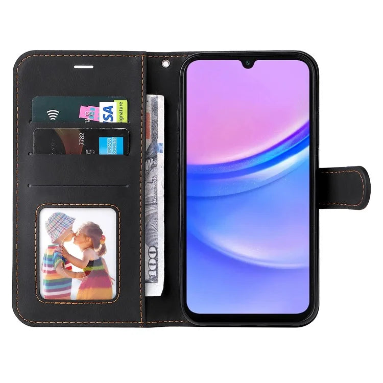 For Samsung Galaxy A16 5G Case Flip Wallet Leather Phone Cover 3 Color Splicing