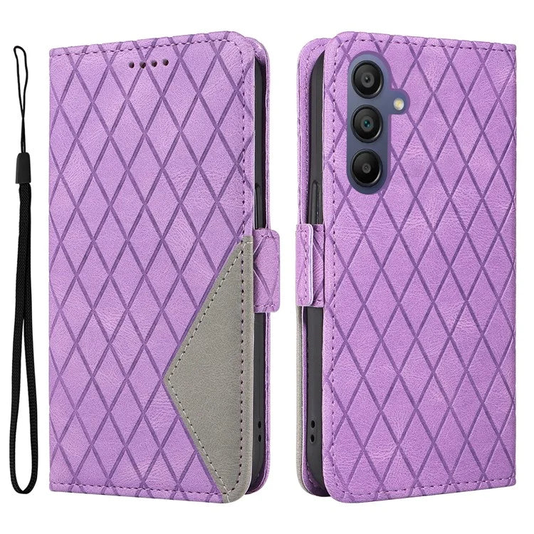 For Samsung Galaxy A16 5G Case Rhombus PU Leather Flip Phone Cover