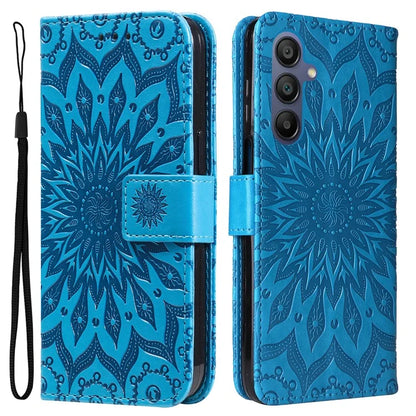 KT Imprinting Flower Series-1 For Samsung Galaxy A16 5G Case Sunflower Leather Wallet Folio Phone Cover