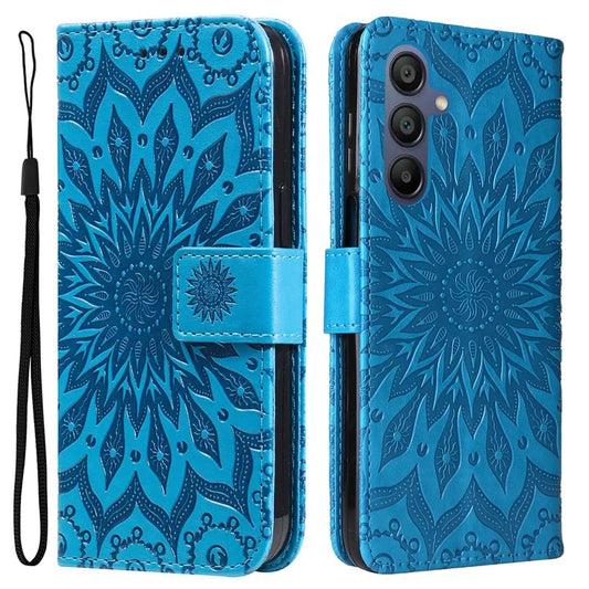 KT Imprinting Flower Series-1 For Samsung Galaxy A16 5G Case Sunflower Leather Wallet Folio Phone Cover