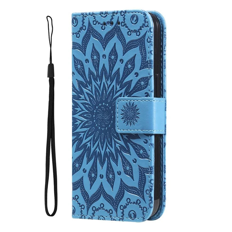 KT Imprinting Flower Series-1 For Samsung Galaxy A16 5G Case Sunflower Leather Wallet Folio Phone Cover