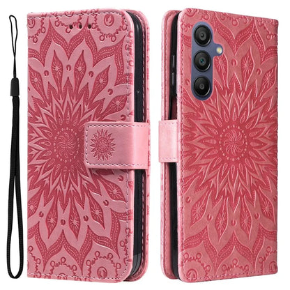 KT Imprinting Flower Series-1 For Samsung Galaxy A16 5G Case Sunflower Leather Wallet Folio Phone Cover