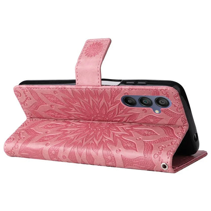 KT Imprinting Flower Series-1 For Samsung Galaxy A16 5G Case Sunflower Leather Wallet Folio Phone Cover