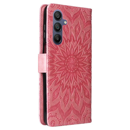 KT Imprinting Flower Series-1 For Samsung Galaxy A16 5G Case Sunflower Leather Wallet Folio Phone Cover