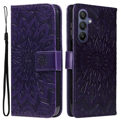 KT Imprinting Flower Series-1 For Samsung Galaxy A16 5G Case Sunflower Leather Wallet Folio Phone Cover