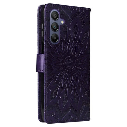 KT Imprinting Flower Series-1 For Samsung Galaxy A16 5G Case Sunflower Leather Wallet Folio Phone Cover