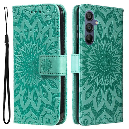 KT Imprinting Flower Series-1 For Samsung Galaxy A16 5G Case Sunflower Leather Wallet Folio Phone Cover