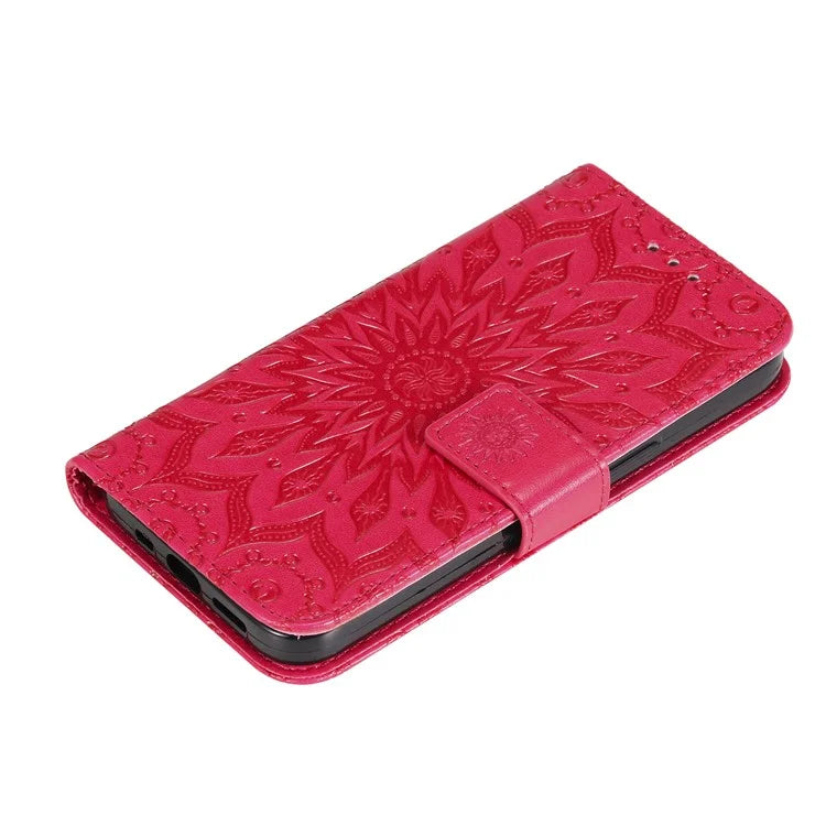 KT Imprinting Flower Series-1 For Samsung Galaxy A16 5G Case Sunflower Leather Wallet Folio Phone Cover