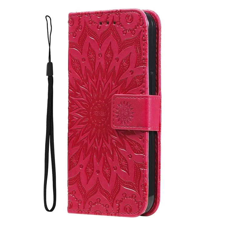 KT Imprinting Flower Series-1 For Samsung Galaxy A16 5G Case Sunflower Leather Wallet Folio Phone Cover