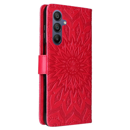 KT Imprinting Flower Series-1 For Samsung Galaxy A16 5G Case Sunflower Leather Wallet Folio Phone Cover