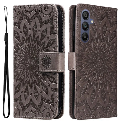KT Imprinting Flower Series-1 For Samsung Galaxy A16 5G Case Sunflower Leather Wallet Folio Phone Cover