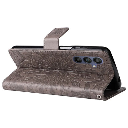 KT Imprinting Flower Series-1 For Samsung Galaxy A16 5G Case Sunflower Leather Wallet Folio Phone Cover