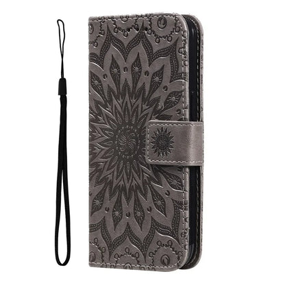 KT Imprinting Flower Series-1 For Samsung Galaxy A16 5G Case Sunflower Leather Wallet Folio Phone Cover
