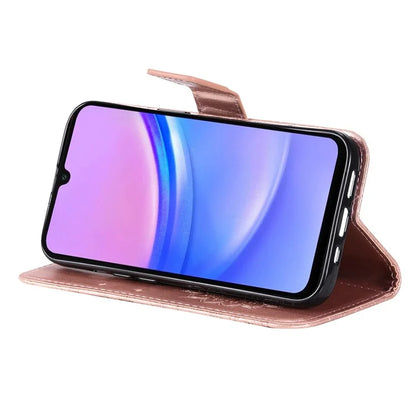 KT Imprinting Flower Series-1 For Samsung Galaxy A16 5G Case Sunflower Leather Wallet Folio Phone Cover
