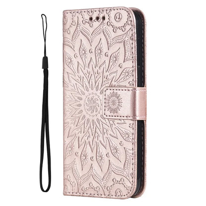 KT Imprinting Flower Series-1 For Samsung Galaxy A16 5G Case Sunflower Leather Wallet Folio Phone Cover
