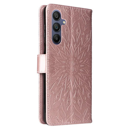 KT Imprinting Flower Series-1 For Samsung Galaxy A16 5G Case Sunflower Leather Wallet Folio Phone Cover