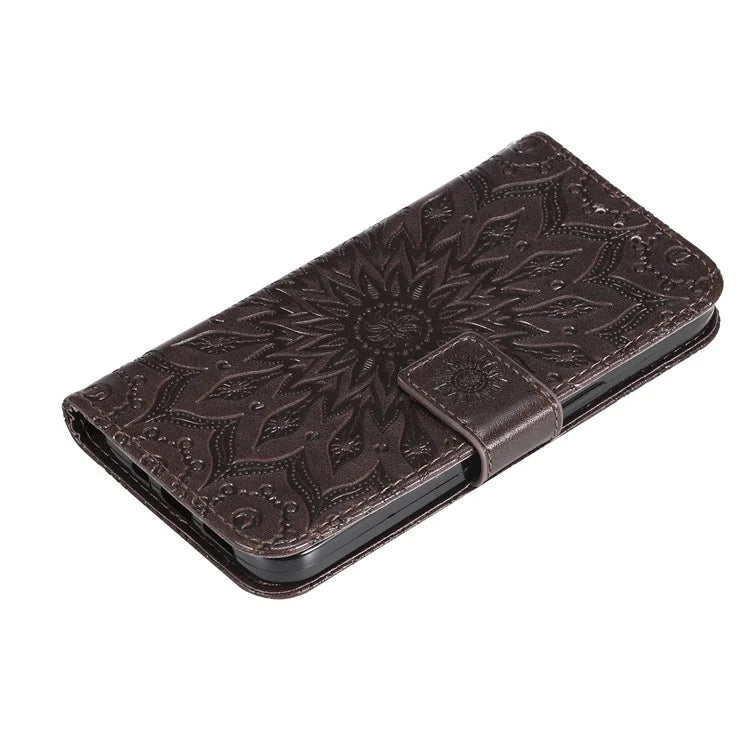 KT Imprinting Flower Series-1 For Samsung Galaxy A16 5G Case Sunflower Leather Wallet Folio Phone Cover