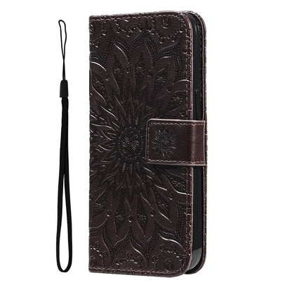 KT Imprinting Flower Series-1 For Samsung Galaxy A16 5G Case Sunflower Leather Wallet Folio Phone Cover