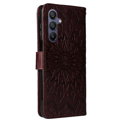 KT Imprinting Flower Series-1 For Samsung Galaxy A16 5G Case Sunflower Leather Wallet Folio Phone Cover