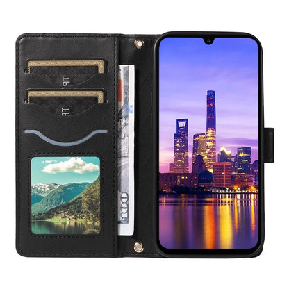For Samsung Galaxy A16 5G Case Wallet Rhombus Leather Phone Cover with Shoulder Strap, Wrist Strap