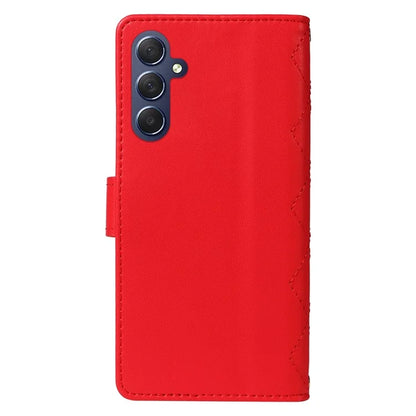 For Samsung Galaxy A16 5G Case Wallet Rhombus Leather Phone Cover with Shoulder Strap, Wrist Strap