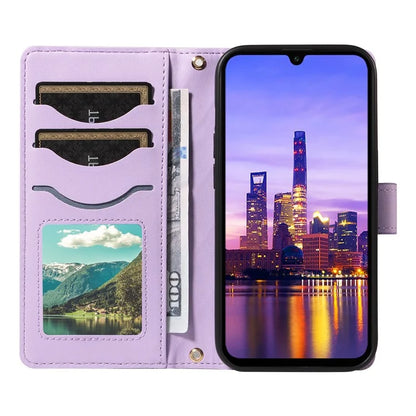 For Samsung Galaxy A16 5G Case Wallet Rhombus Leather Phone Cover with Shoulder Strap, Wrist Strap