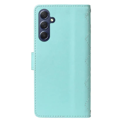 For Samsung Galaxy A16 5G Case Wallet Rhombus Leather Phone Cover with Shoulder Strap, Wrist Strap