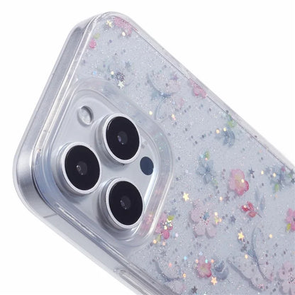 For iPhone 16 Pro Max Case Glitter Flower Epoxy Shockproof Phone Cover