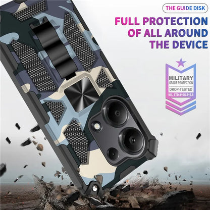 For iPhone 16 Pro Max Case Kickstand PC+TPU Camouflage Military Grade Phone Cover
